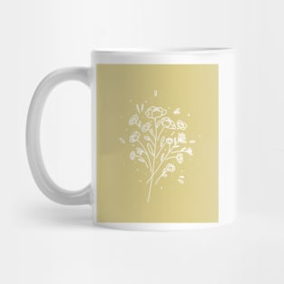 Vintage flowers line art Mug